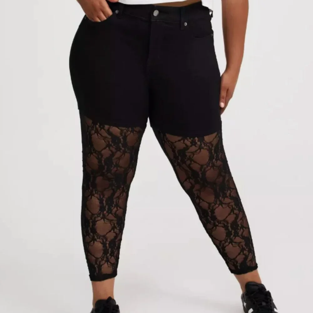 torrid Footless Floral Lace Tights NWT - Picture 1 of 4